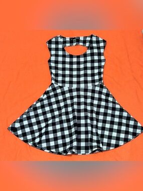 Rebel Sugar Black And White Shepherd Check Mini Dress Women’s Size Medium Preppy
